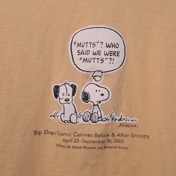Snoopy "Mutts": Charles M. Schulz Museum USED Shirt (DISCOLORING, M, Y2K, 2006) - Picture 3 of 9